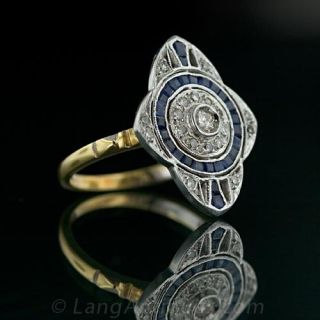 Diamond and Sapphire Vintage Style Ring