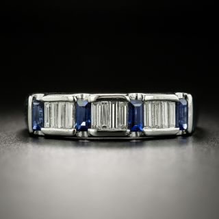 Diamond and Sapphire Wedding Band - 3