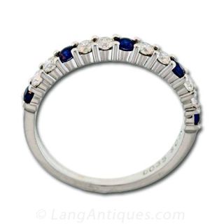 Diamond and Sapphire Wedding Band