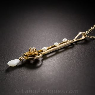 Diamond and Seed Pearl Pendant