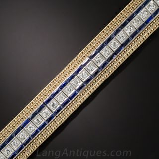 Diamond and Synthetic Sapphire Bracelet