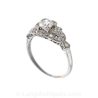Diamond Art Deco Engagement Ring