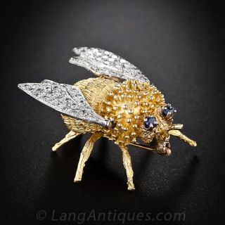 Diamond Bee Pin 