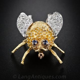 Diamond Bee Pin 