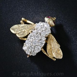 Diamond Bee Pin 