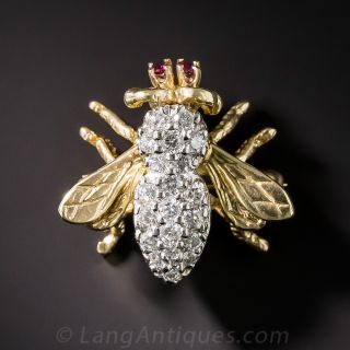 Diamond Bee Pin 