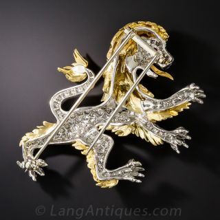 Diamond British Lion Brooch by McTeigue