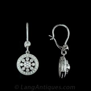 Diamond Cluster Drop Earrings