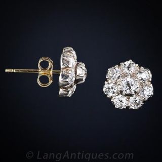 Diamond Cluster Stud Earrings
