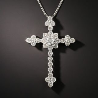 Diamond Cross Pendant Necklace - 1