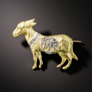 Antique Diamond Donkey Pin - 1