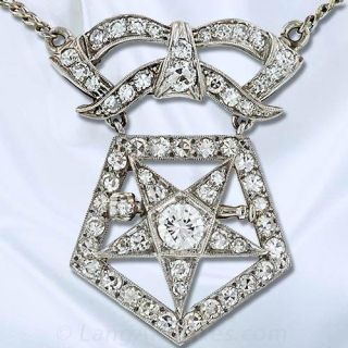 Diamond Eastern Star Necklace
