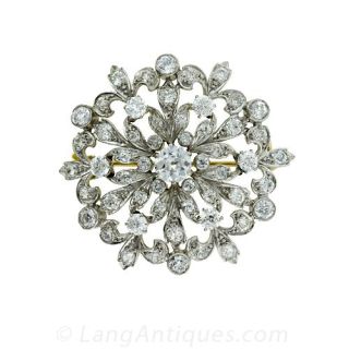 Diamond Edwardian Snowflake Pin 
