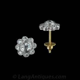 Diamond Floret Stud Earrings, circa 1920's