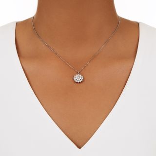  Diamond Flower Cluster Pendant
