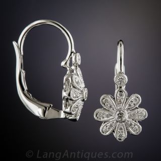 Diamond Flower Earrings