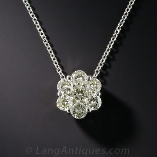 Diamond Flower Pendant  