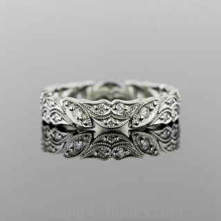 Diamond Foliate Motif Eternity Band