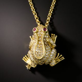 Diamond Frog Pin / Necklace