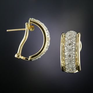 Diamond Half Hoop Earrings