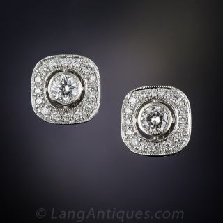 Diamond Halo Earrings by 'Pepi'