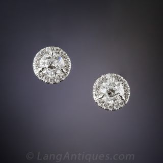 Diamond Halo Stud Earrings