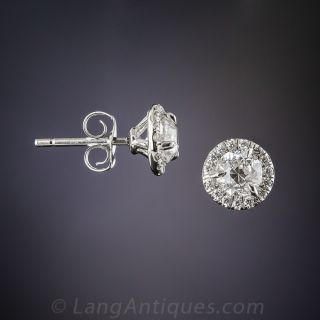 Diamond Halo Stud Earrings