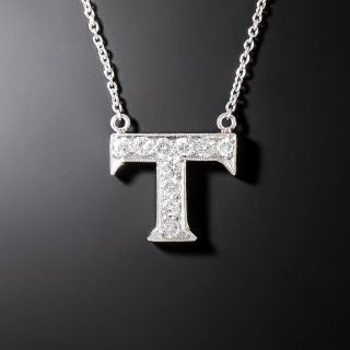 Diamond Initial 'T' necklace - 6