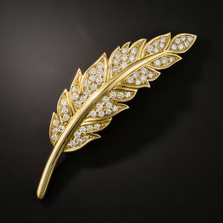 Diamond Leaf Brooch - 1