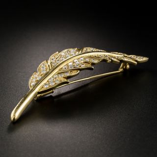 Diamond Leaf Brooch