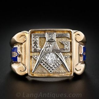 Diamond Masonic Ring