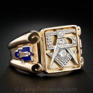 Diamond Masonic Ring
