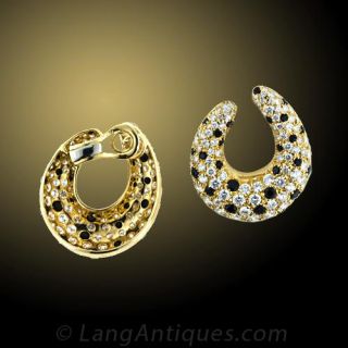 Diamond & Onyx Hoop Earrings 