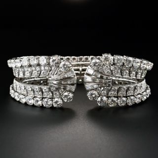 Diamond, Platinum Cuff Bracelet, Circa 1950's by Eliakim Le Caire - 2