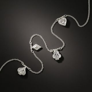 Diamond Playing Card Suits Platinum Necklace - 2