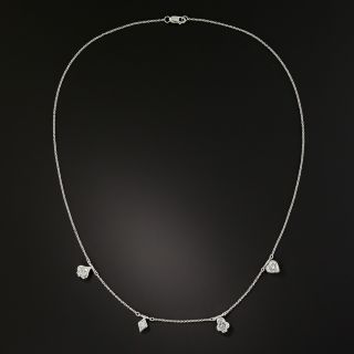 Diamond Playing Card Suits Platinum Necklace