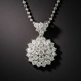 Diamond Round Cluster Necklace - 1