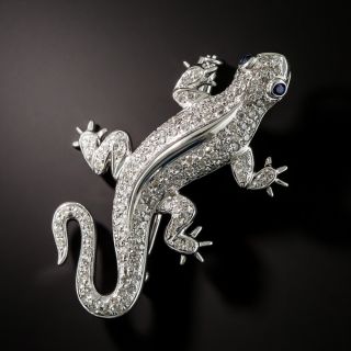 Diamond Salamander Brooch - 1