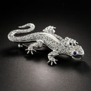 Diamond Salamander Brooch