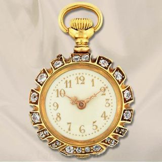 Diamond Shell Motif Pocket Watch