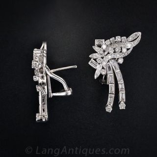 Diamond Spray Motif Drop Earrings