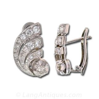 Diamond Spray Motif Earrings