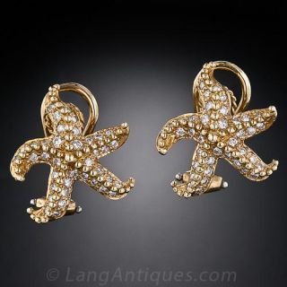 Diamond Starfish Earrings
