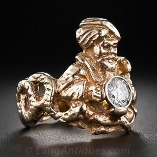 Diamond Swami and Double Serpent Ring