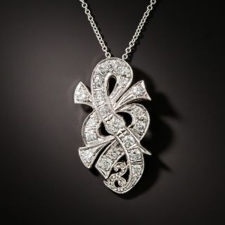 Diamond Treble Clef Pendant - 1