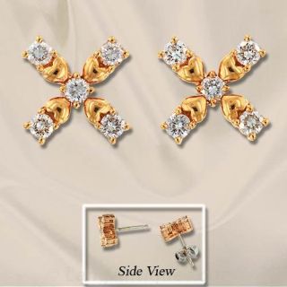 Contemporary Diamond Heart and X Earrings