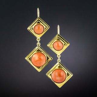 Double Coral Dangle Earrings  - 2