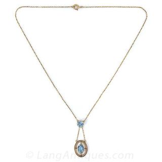 Double Drop Aquamarine Pendant