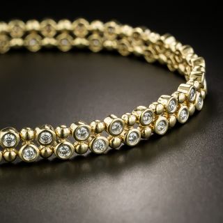 Double Row Diamond Bubble Bracelet - 4