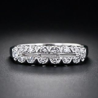 Double Row Diamond Wedding Band